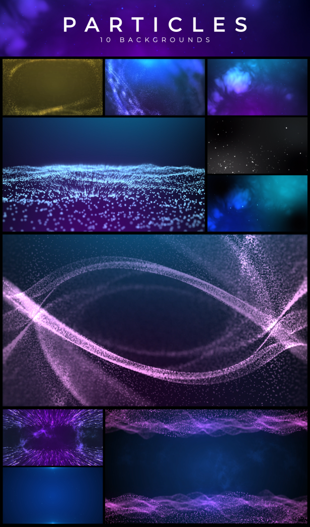 150炫彩霓虹颗粒流体循环新媒体动画背景AE素材 Videohive - 150 Loop Backgrounds_img_2