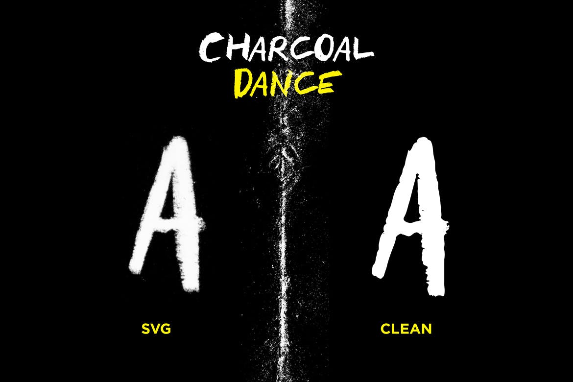 时尚海报杂志徽标logo设计手写英文字体素材 Charcoal Dance - Quirky Handwriting_img_2