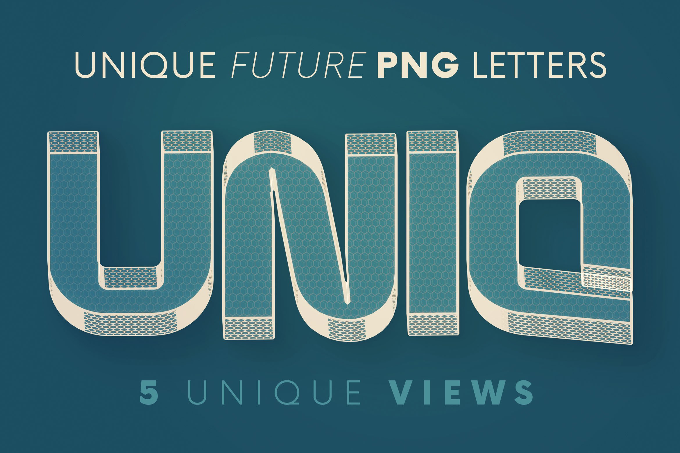 创意未来派3D字母数字PNG免扣图片素材 Unique Future - 3D Lettering_img_2