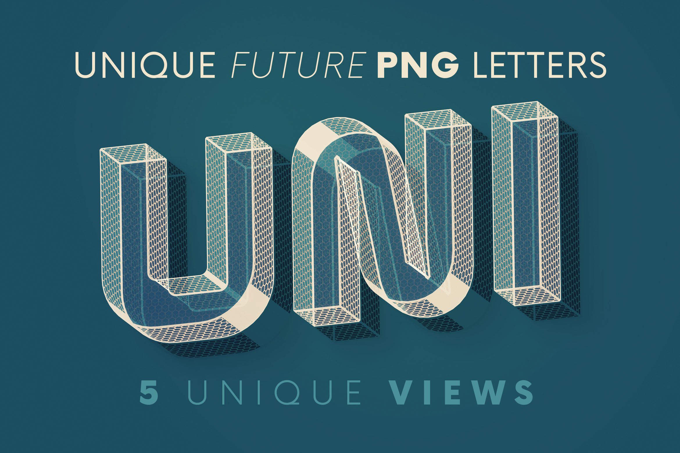 创意未来派3D字母数字PNG免扣图片素材 Unique Future - 3D Lettering_img_2