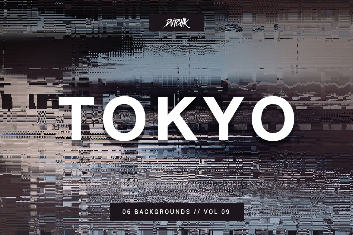 6款故障风东京城市背景照片设计素材 Tokyo City Glitch Backgrounds  Vol. 09_img_2