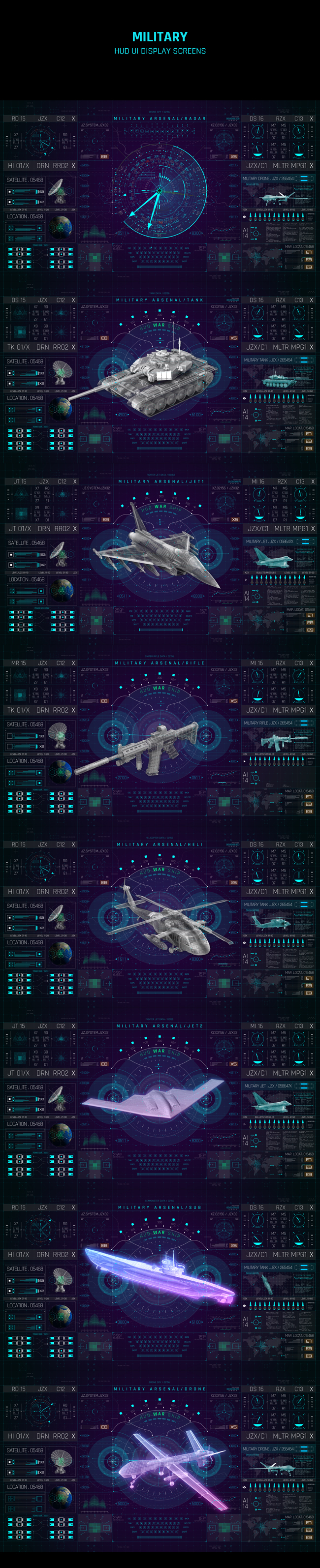 450+科技感医疗军事科幻HUD UI界面元素动画AE模板素材 Videohive - HUD UI Pro Pack_img_2