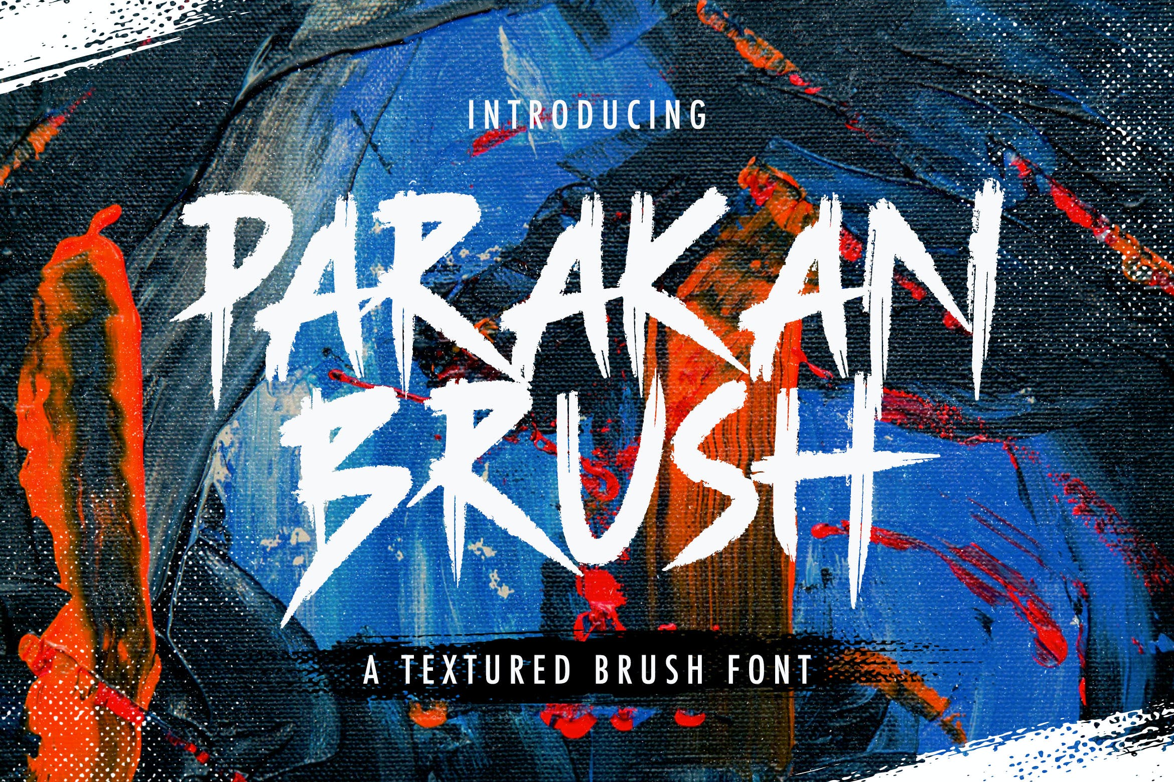 潮流涂鸦风格杂志海报徽标logo设计装饰性英文字体素材 Parakan Brush - Brush Display Font_img_2