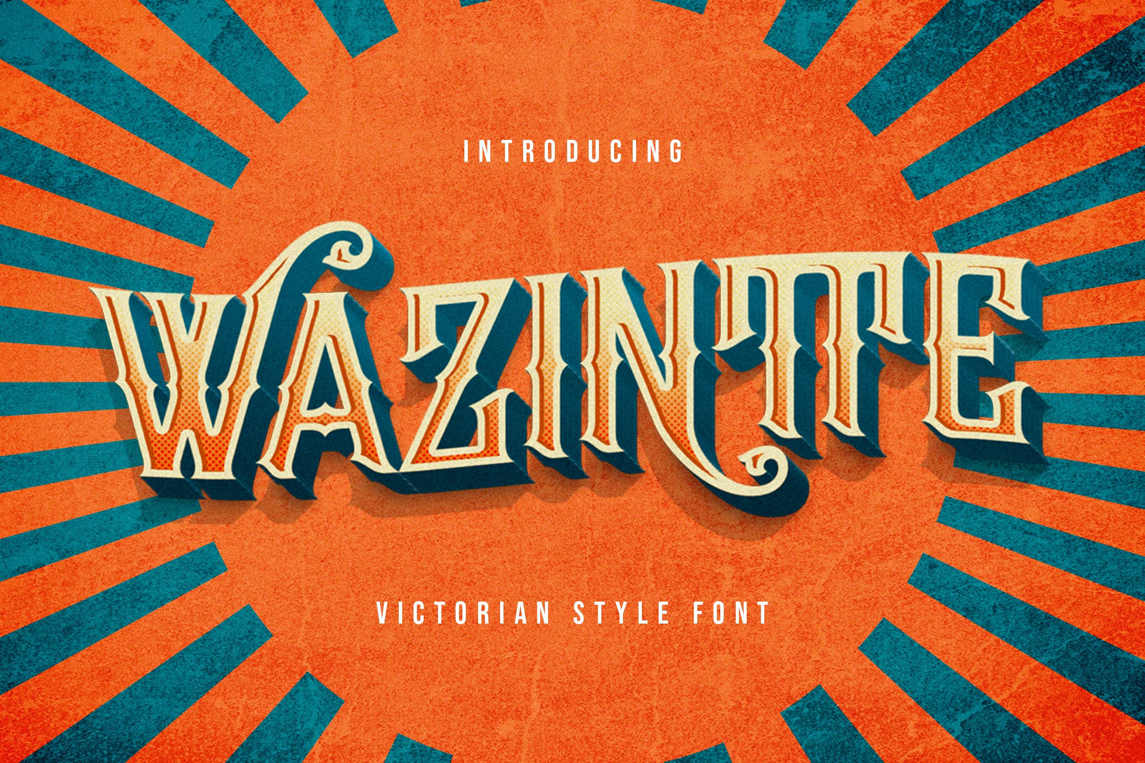 复古维多利亚风格杂志海报徽标logo设计装饰性英文字体素材 Wazintte - Victorian Style Font_img_2