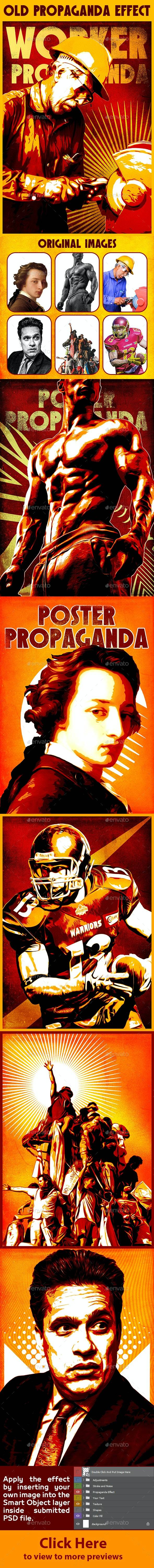 做旧宣传海报传单人像处理PS样式模板 Old Propaganda Effect Template_img_3