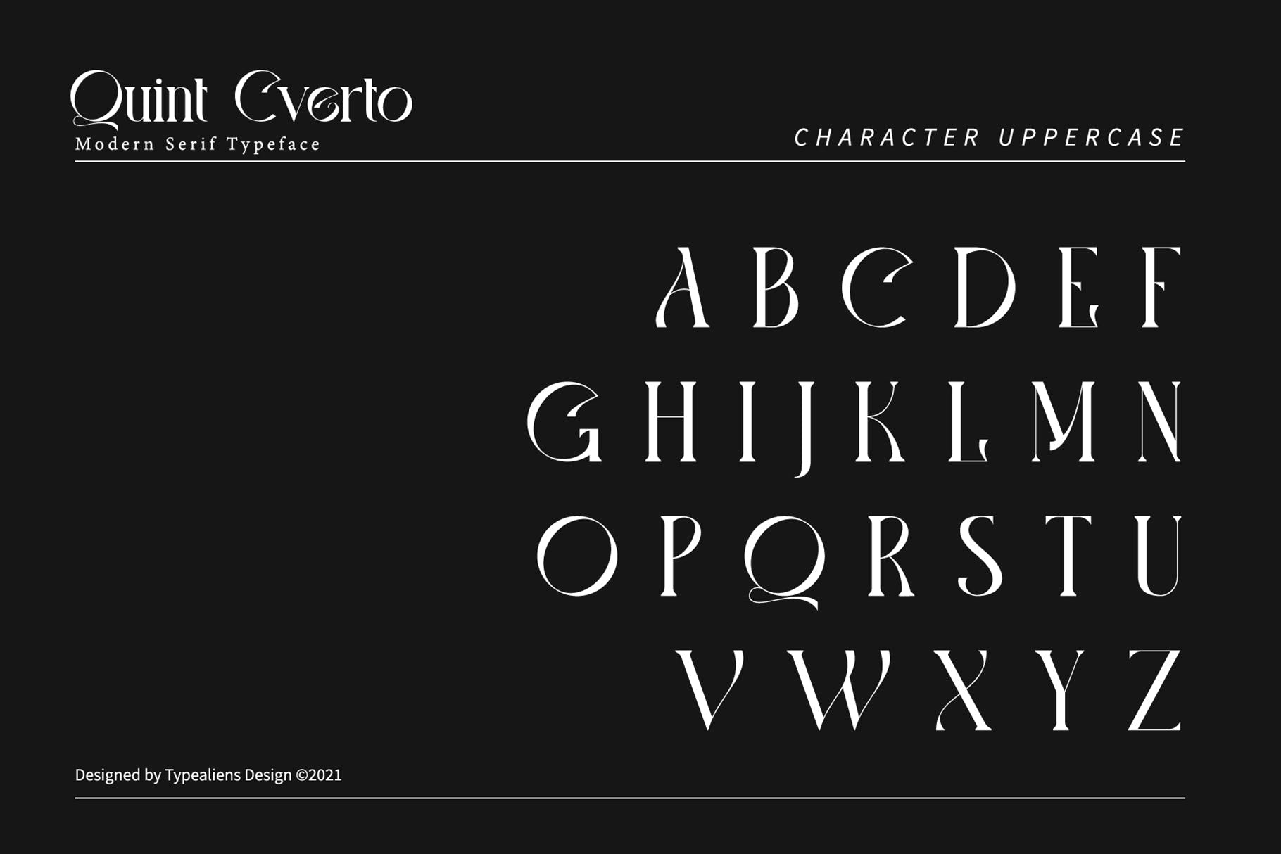 现代独特社交媒体徽标logo设计衬线英文字体素材 Quint Cverto_img_2