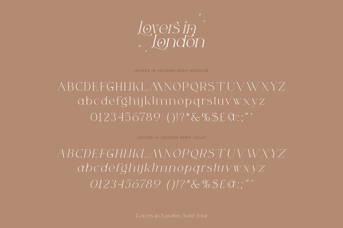优雅杂志海报徽标logo设计衬线英文字体素材 Lovers in London Serif Font Duo_img_2