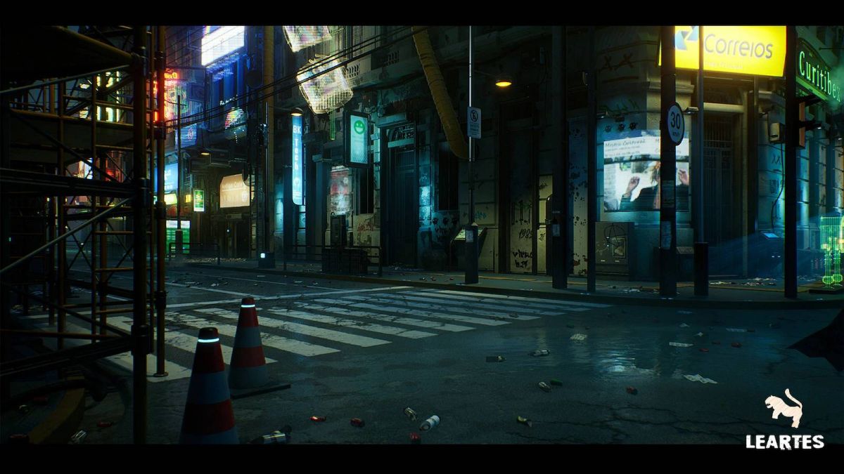 虚拟游戏引擎赛博朋克霓虹城市街区场景模型UE4素材包 Unreal Engine – Cyberpunk City Recife Environment_img_3