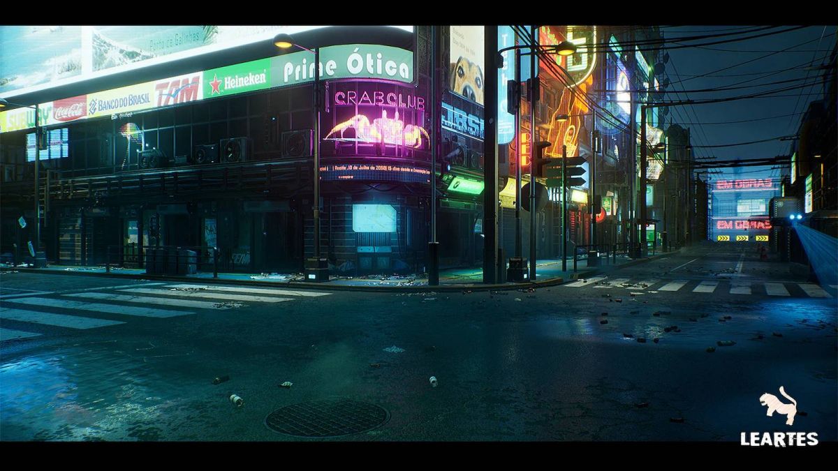 虚拟游戏引擎赛博朋克霓虹城市街区场景模型UE4素材包 Unreal Engine – Cyberpunk City Recife Environment_img_3