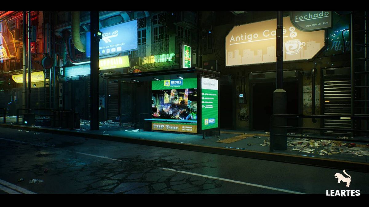 虚拟游戏引擎赛博朋克霓虹城市街区场景模型UE4素材包 Unreal Engine – Cyberpunk City Recife Environment_img_3