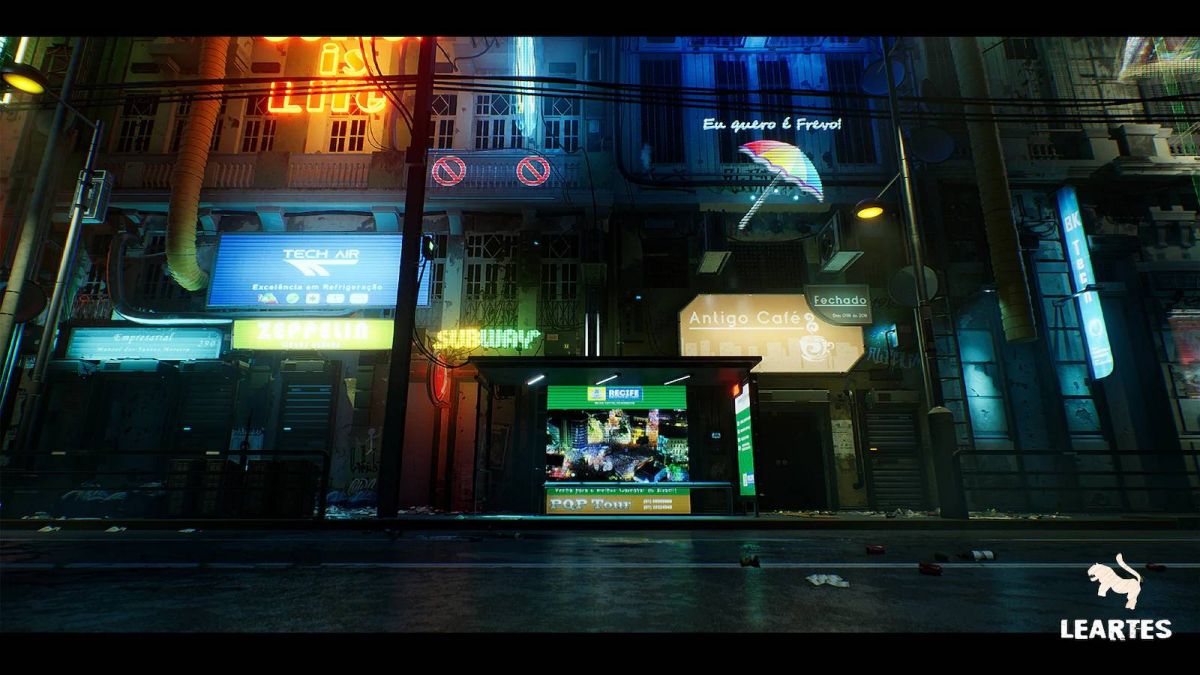 虚拟游戏引擎赛博朋克霓虹城市街区场景模型UE4素材包 Unreal Engine – Cyberpunk City Recife Environment_img_3