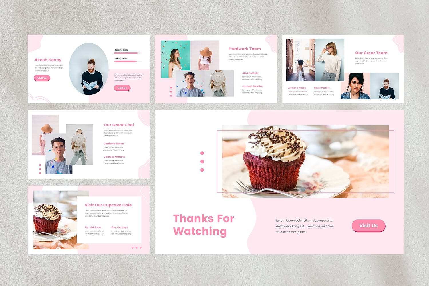 现代精美蛋糕摄影作品集演示文稿设计模板 Creamy - Cupcake PPt+keynote Template_img_2