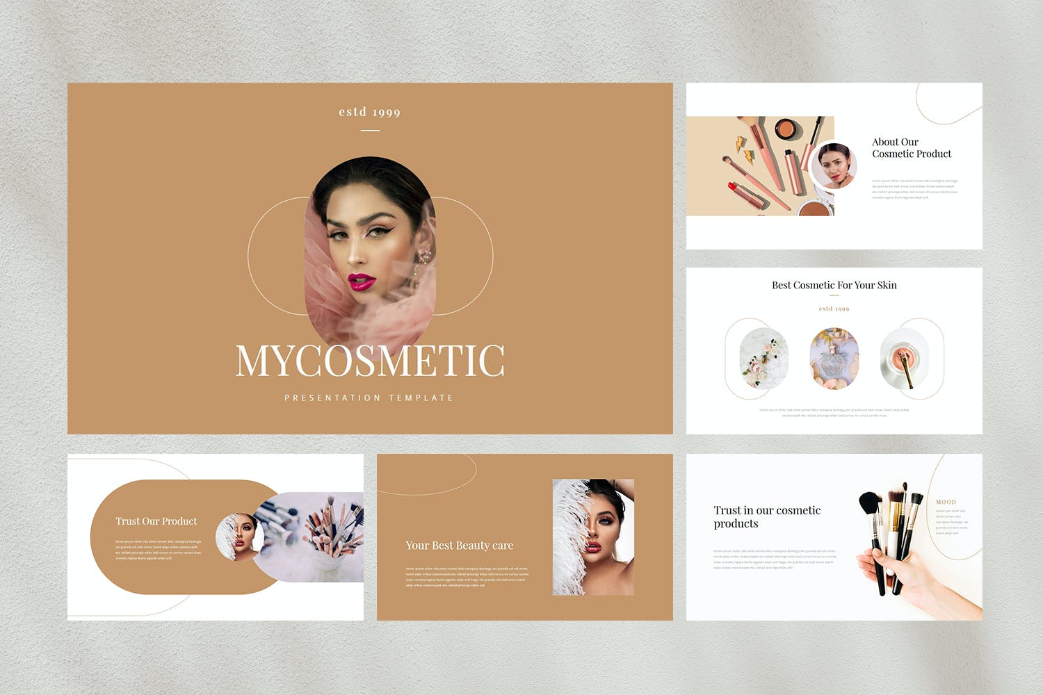 优雅独特女性化妆品图文排版设计PPt+keynote模板 MyCosmetic - Cosmetic PPt+keynote Template_img_2