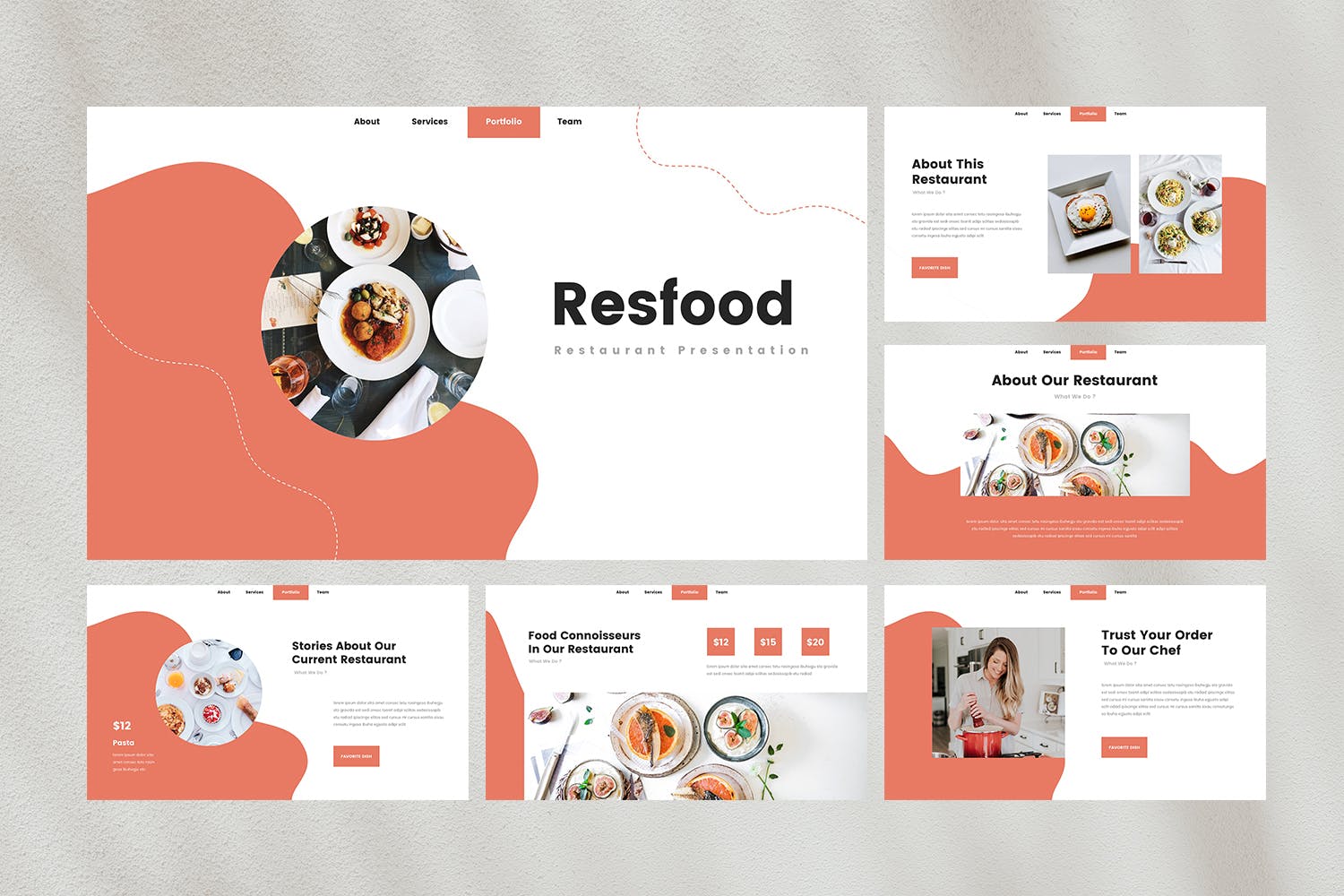 优雅餐厅营销策划图文排版设计Keynote+ppt模板 Resfood - Restaurant Keynote+ppt Template_img_2