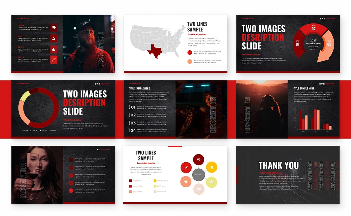 潮流黑色系品牌营销图文排版设计ppt模板 Alternative Powerpoint Template_img_2