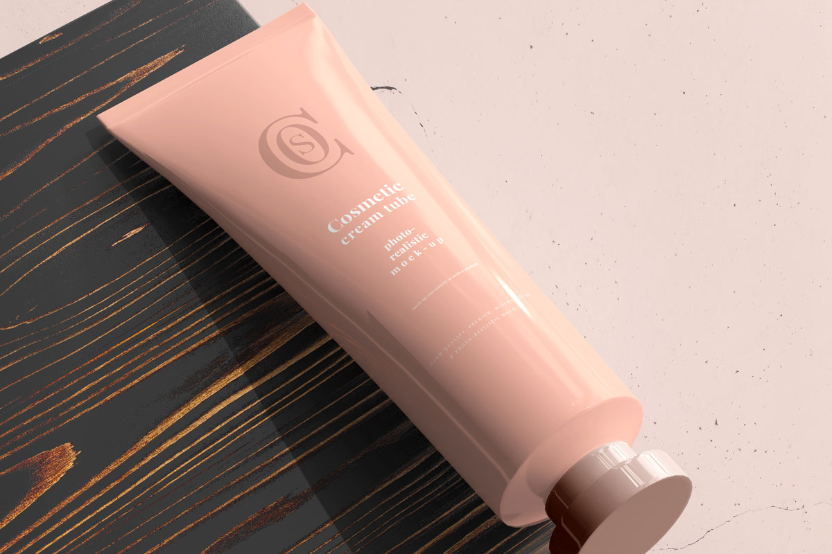 9款高端化妆品护手霜管包装盒设计贴图样机PSD模板素材 Cosmetic Cream Tube Mockup_img_2