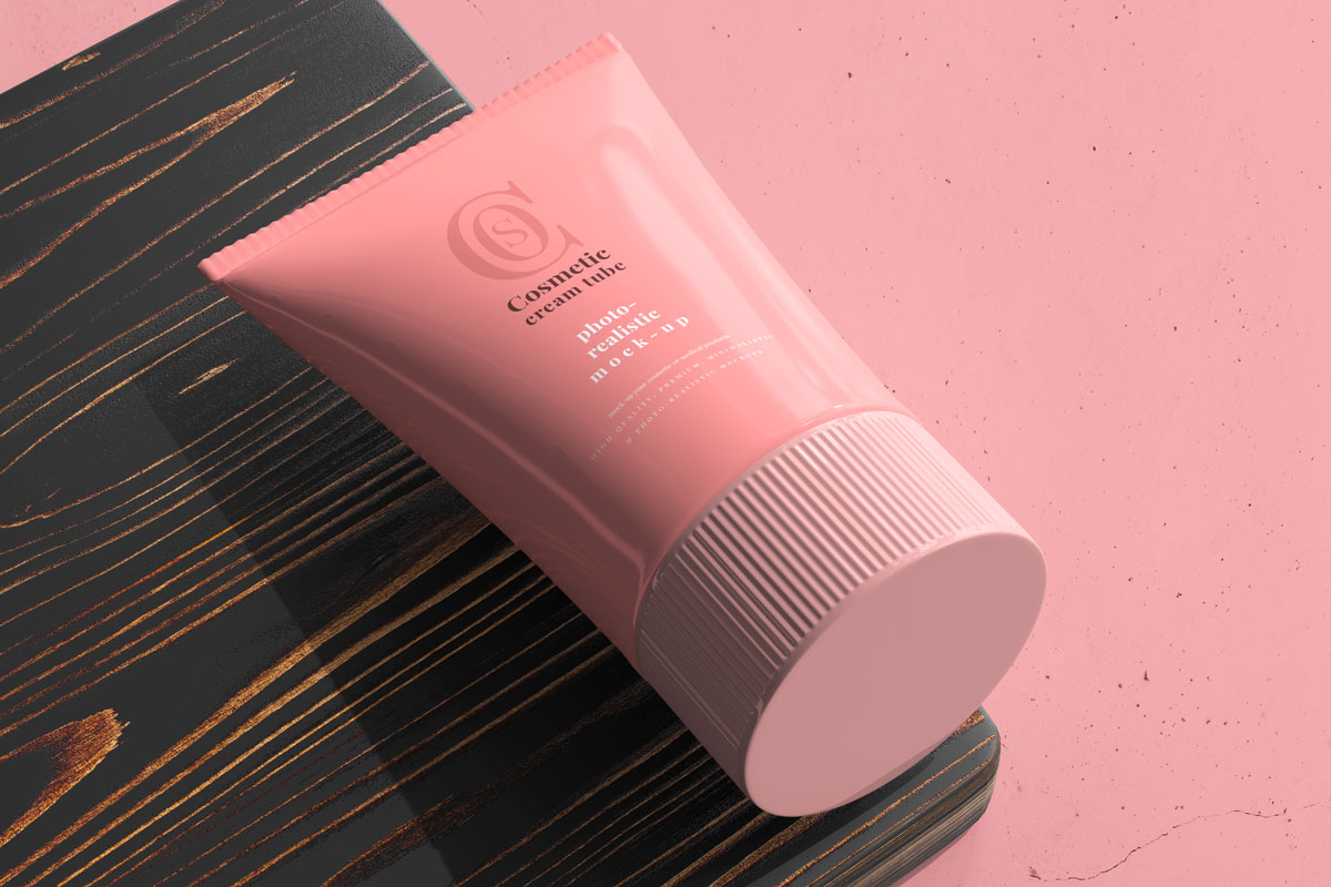 90款时尚化妆品奶油软管包装盒设计贴图样机模板 Cosmetic Cream Tube Mockup 2_img_2