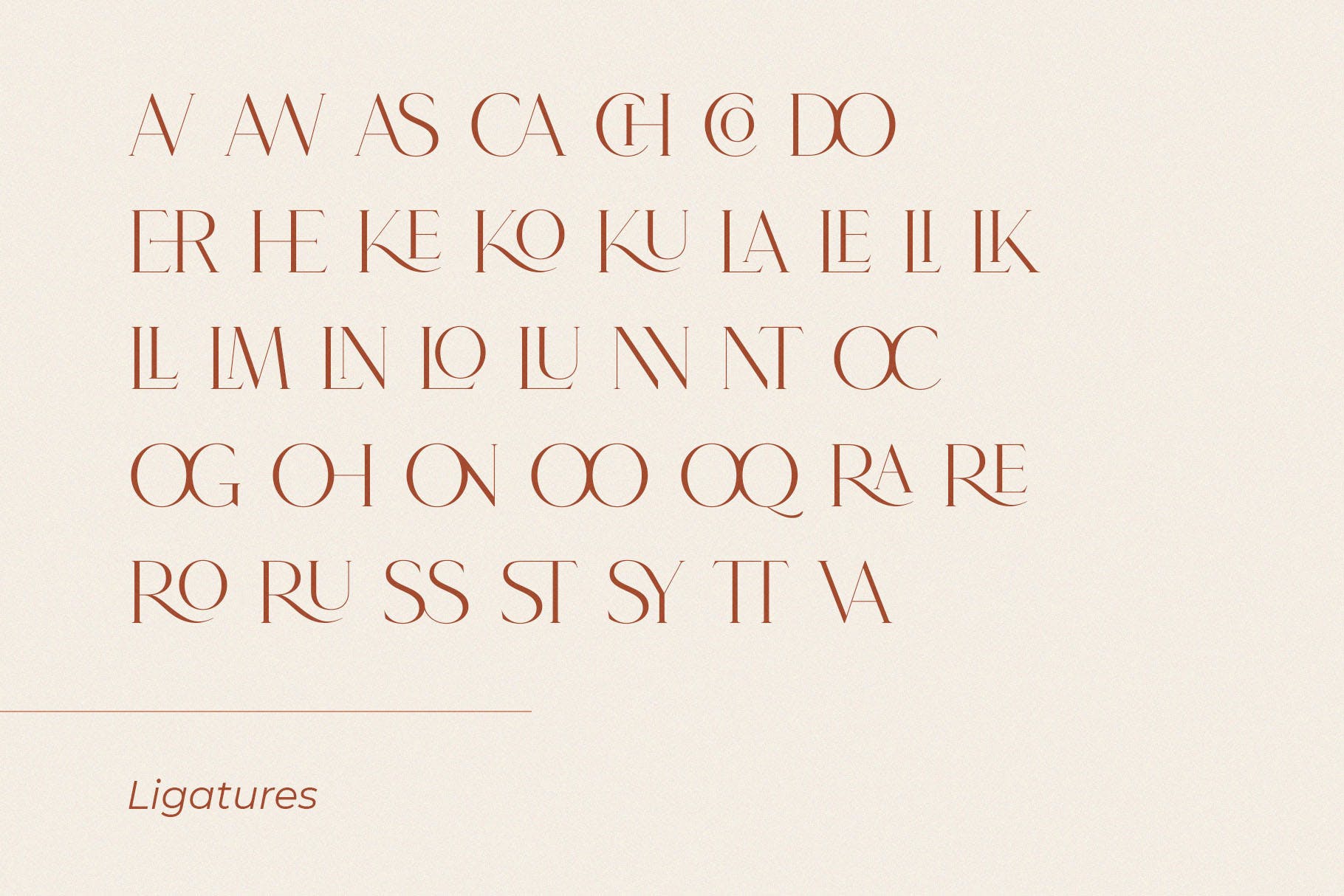 现代杂志社交媒体徽标logo设计衬线英文字体素材 Roseritta - Ligature Serif_img_2