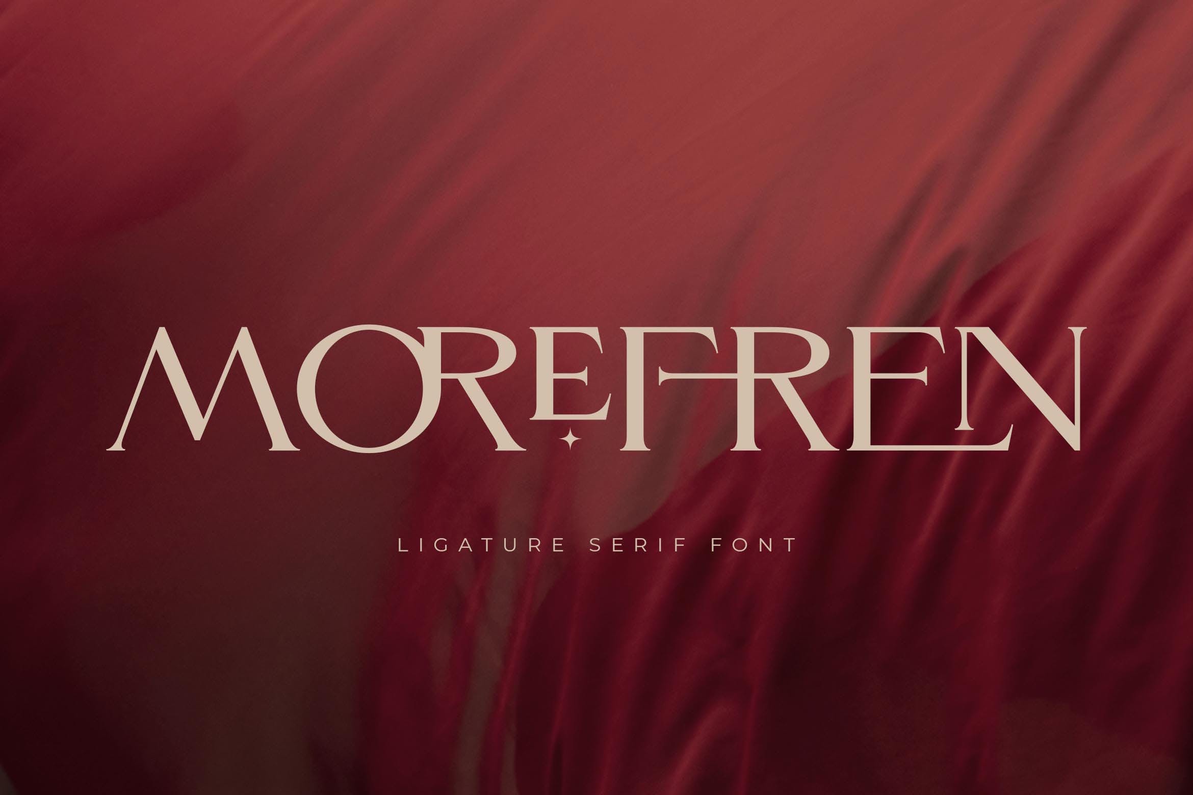 优雅怀旧杂志标志社交媒体设计衬线英文字体素材 Morefren - Serif Ligature Font_img_2