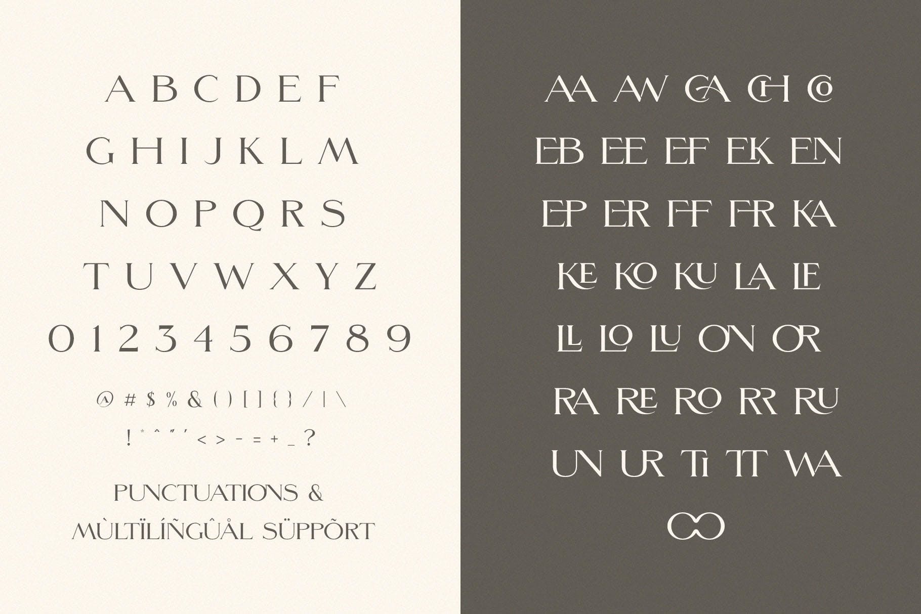 优雅怀旧杂志标志社交媒体设计衬线英文字体素材 Morefren - Serif Ligature Font_img_2