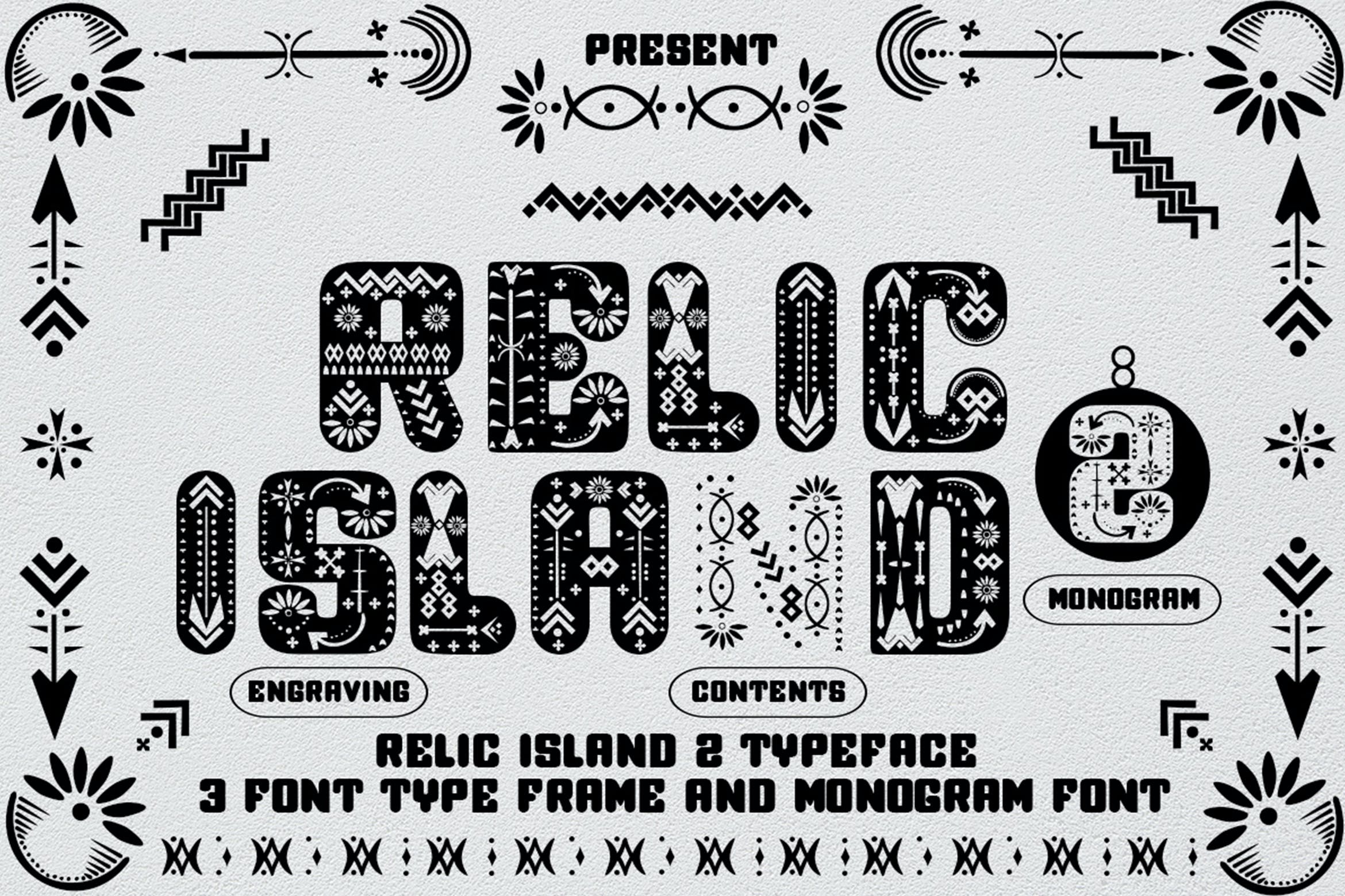 复古海报杂志徽标logo设计衬线英文字体素材 Relic Island 2_img_2