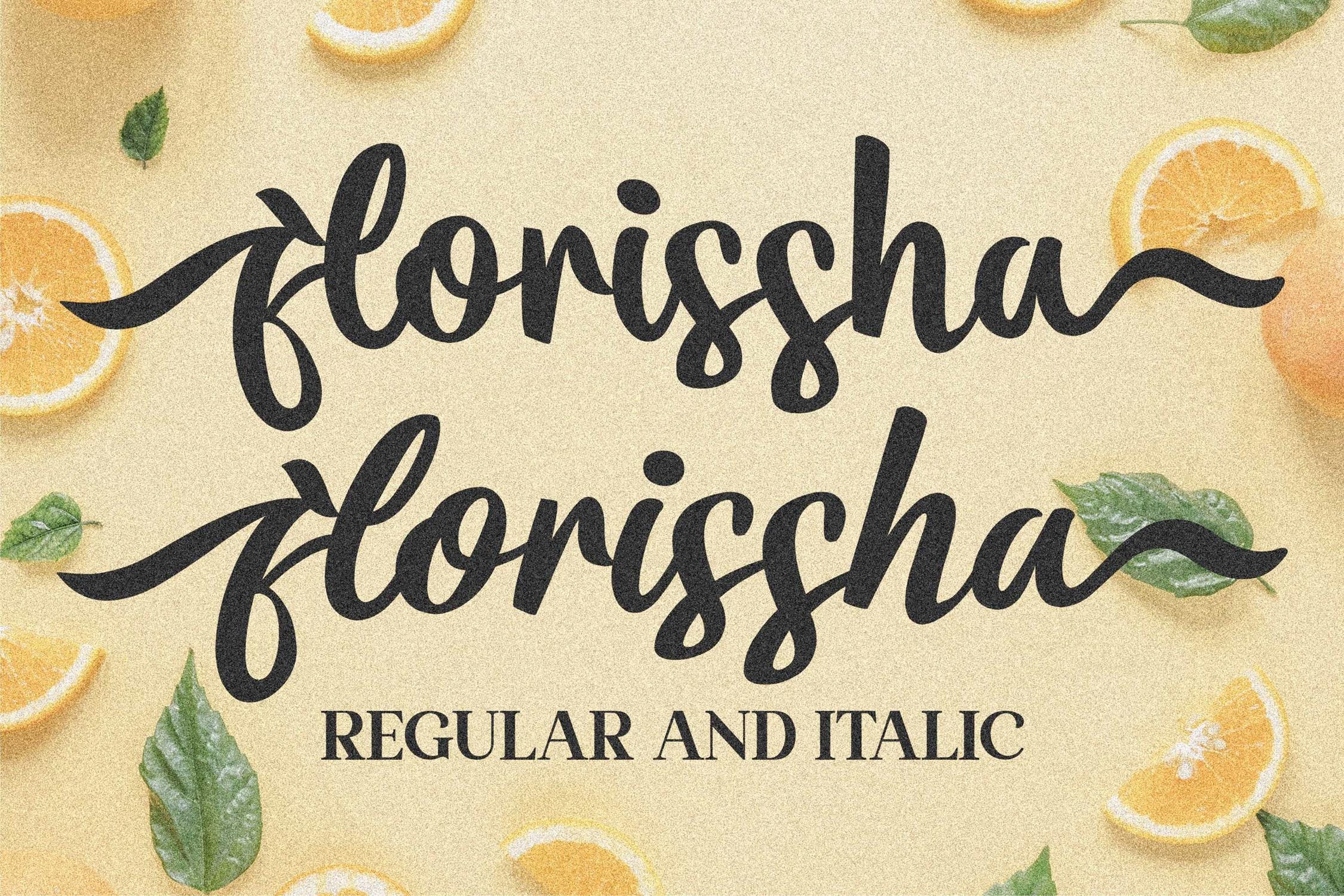 优雅海报社交媒体品牌设计衬线英文字体素材 Flourissha Script LS_img_2