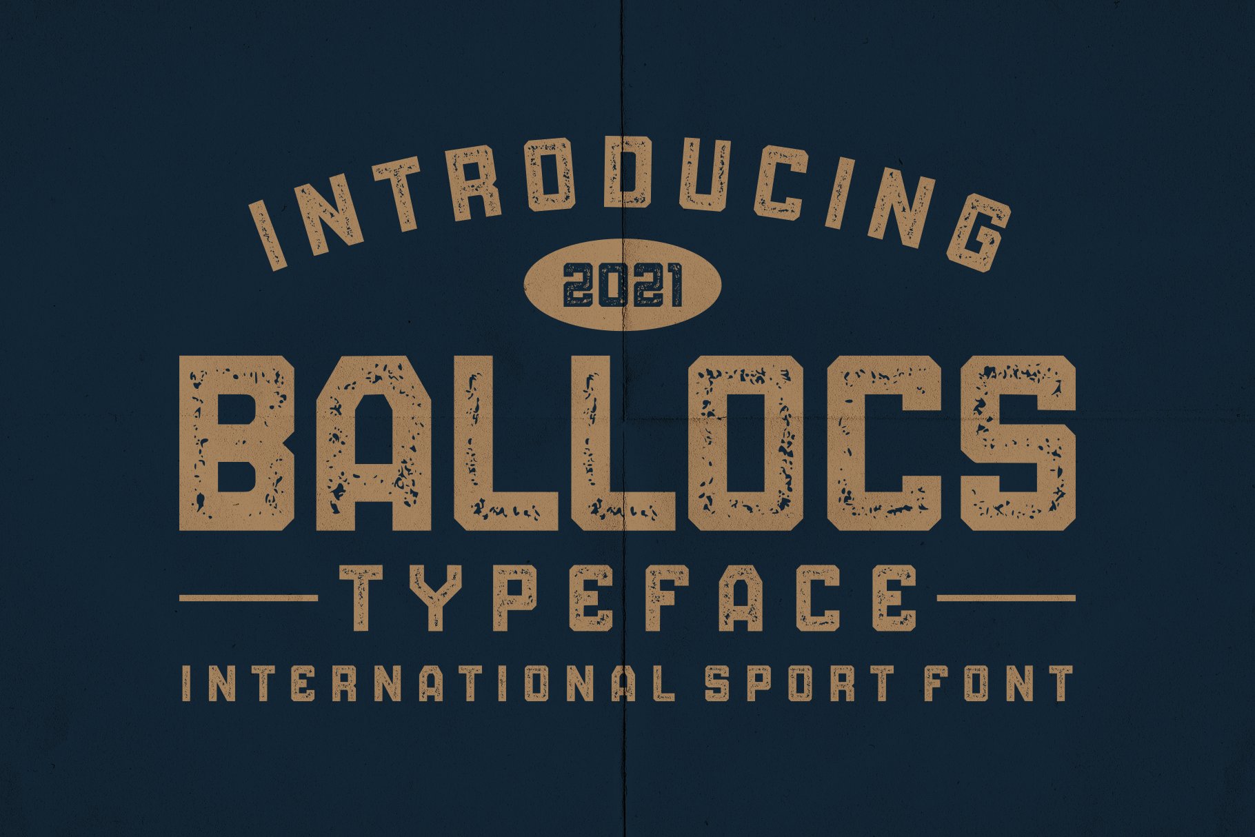 时尚粗体海报标题徽标Logo设计无衬线英文字体素材 BALLOCS TEXTURED SPORT FONT_img_2