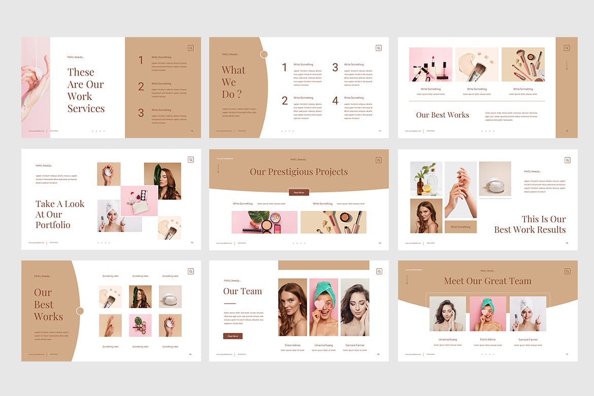 时尚创意化妆品营销图文排版设计ppt+keynote模板 Cosmeta - Cosmetic Presentation Template_img_2