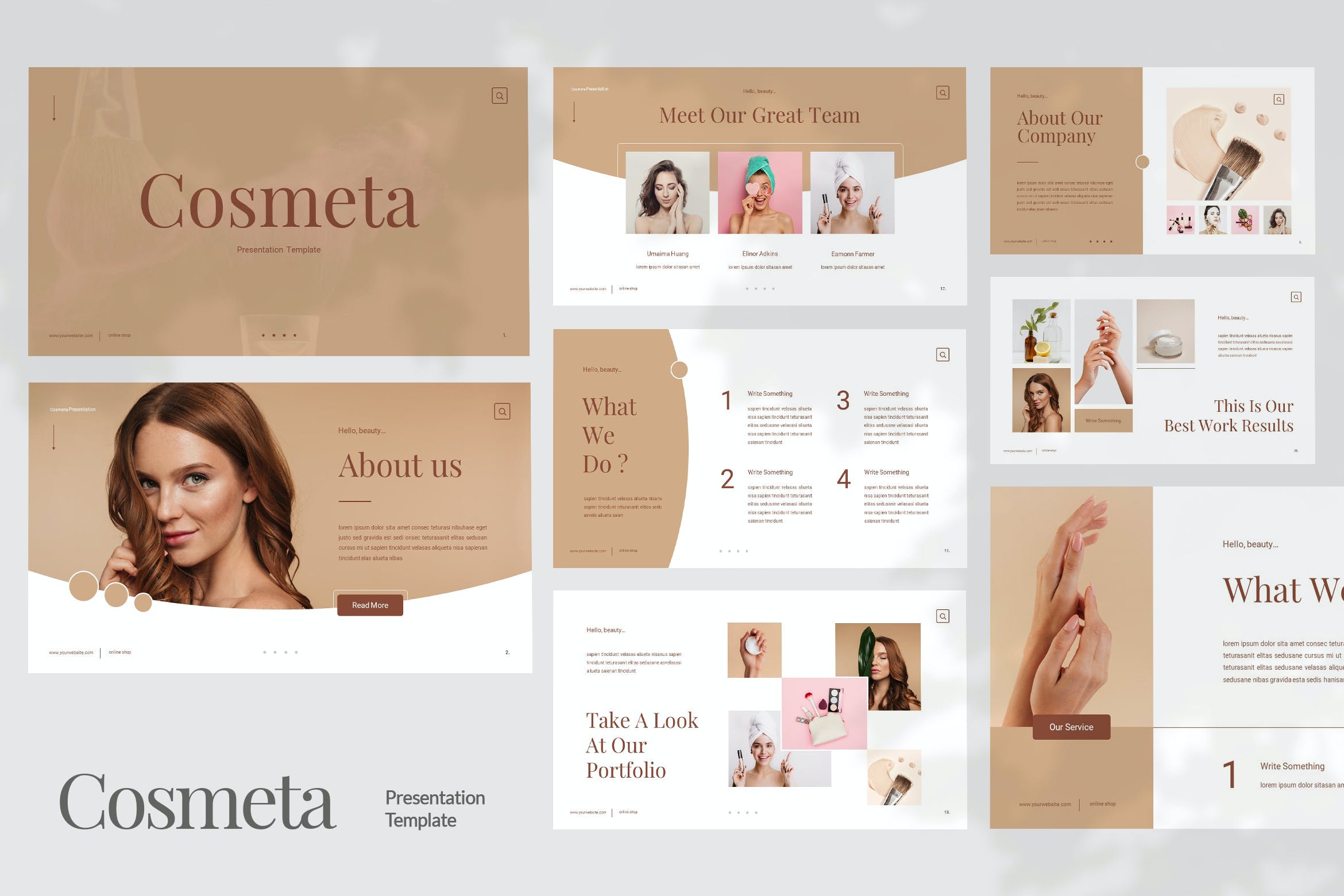 时尚创意化妆品营销图文排版设计ppt+keynote模板 Cosmeta - Cosmetic Presentation Template_img_2