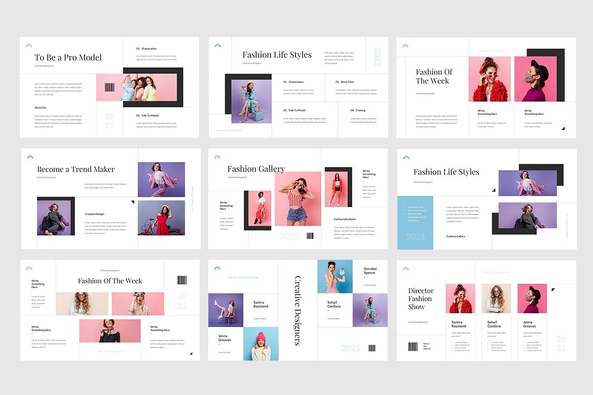 时尚简约品牌作品集图文排版设计ppt+keynote模板 Fashiona - Fashion Presentation Template_img_2