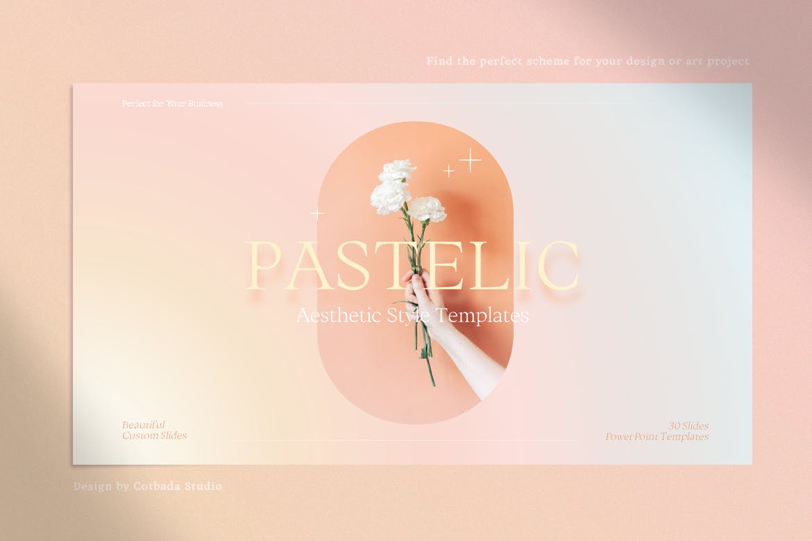 时尚优雅品牌营销图文排版设计ppt模板 PASTELIC Powerpoint Templates_img_2