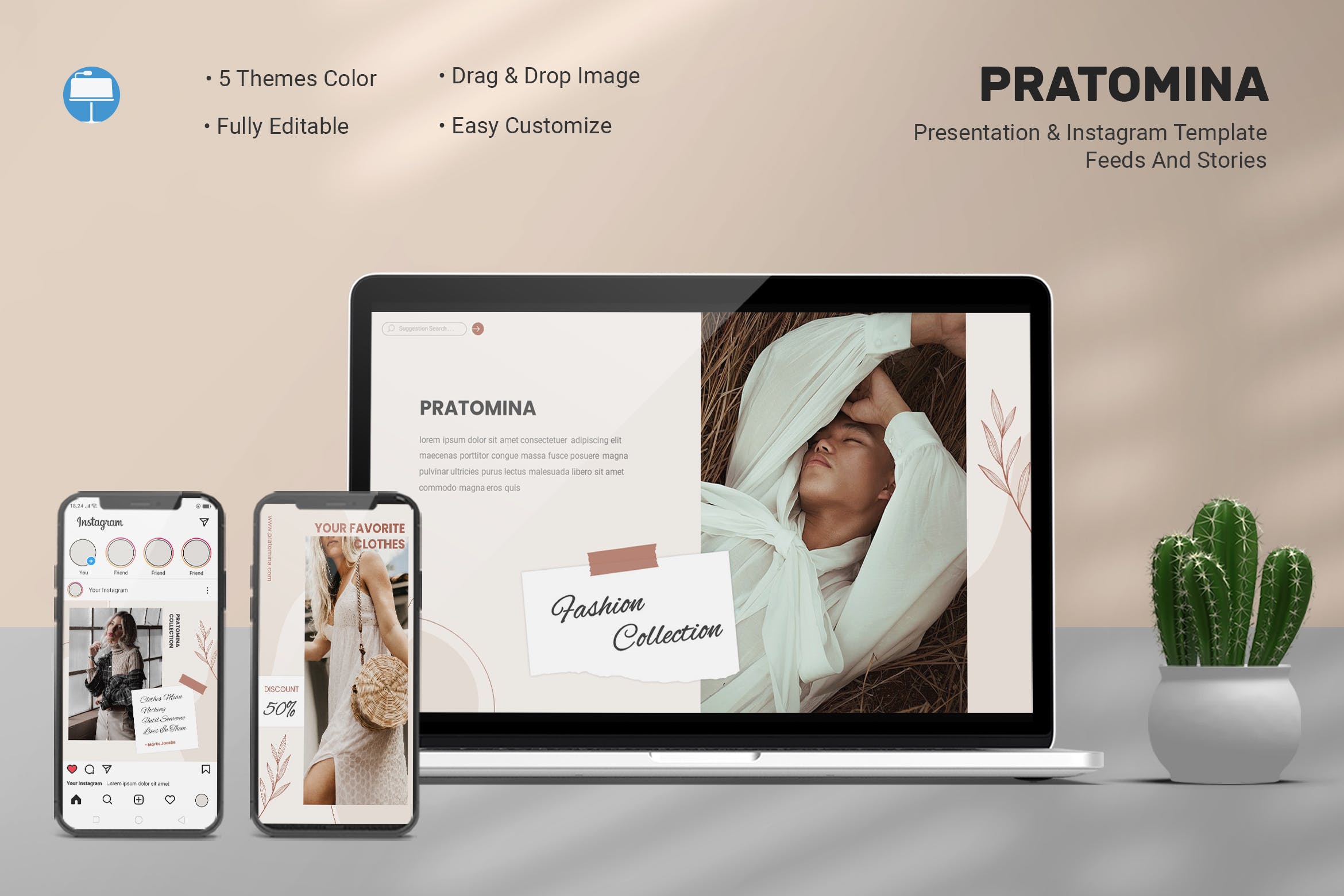 现代创意品牌营销策划演示文稿设计Keynote模板 Pratomina - Keynote & Instagram Template_img_2