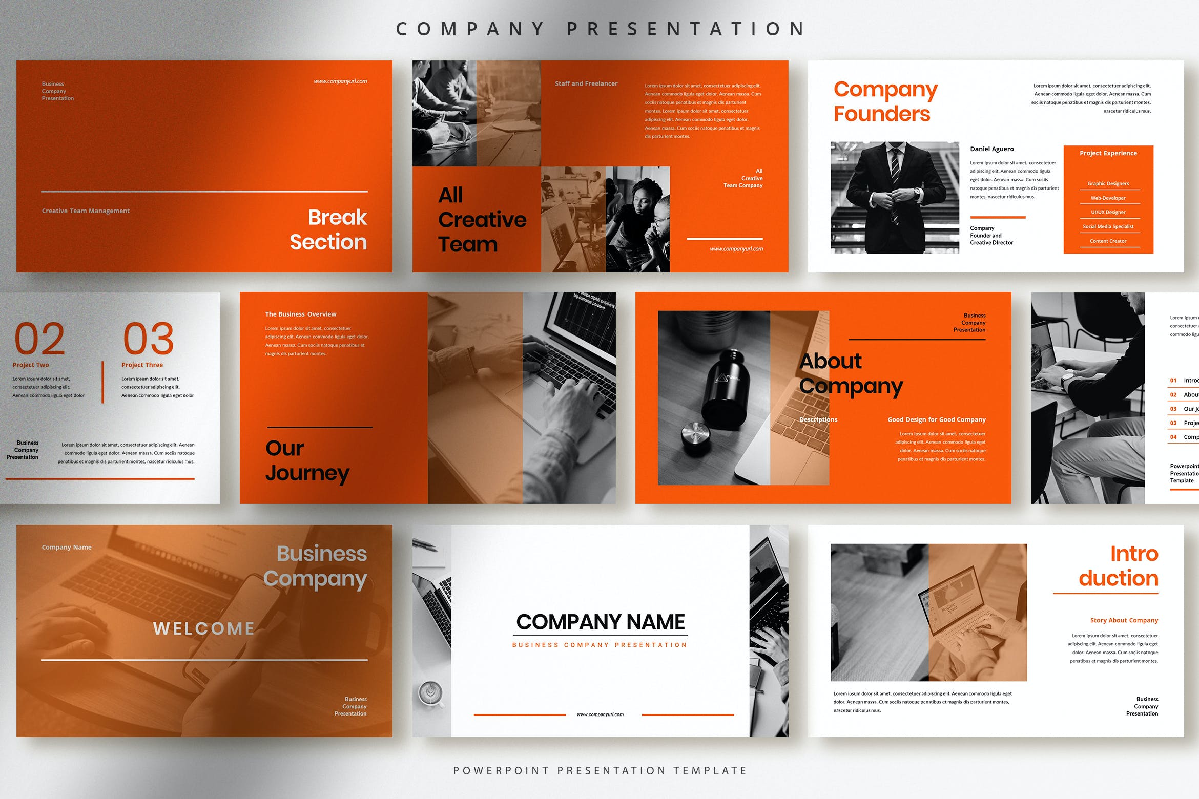 优雅公司介绍作品集图文排版设计ppt模板 Company Presentation Template_img_2