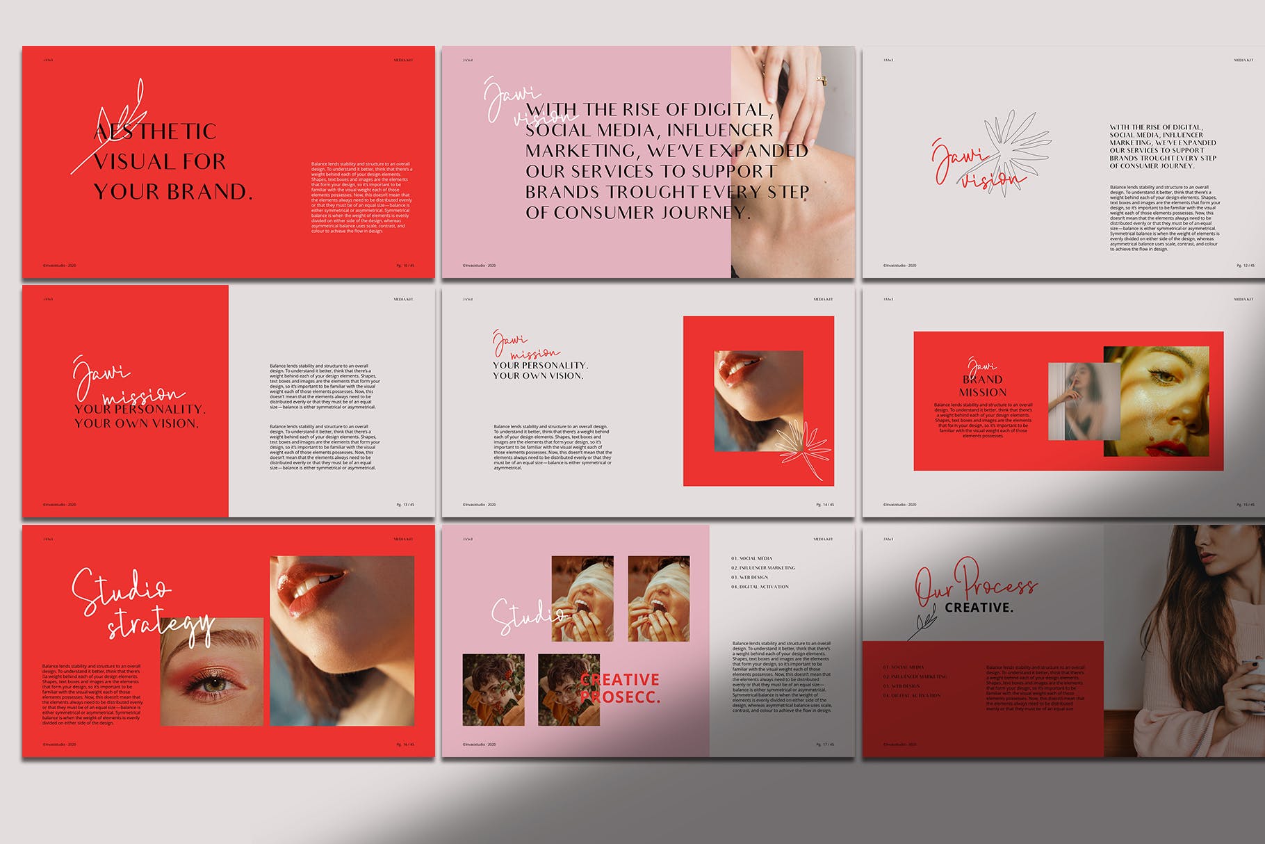 现代时尚媒体工具包图文排版设计Keynote模板 AWI - Keynote Media Kit Templates_img_2