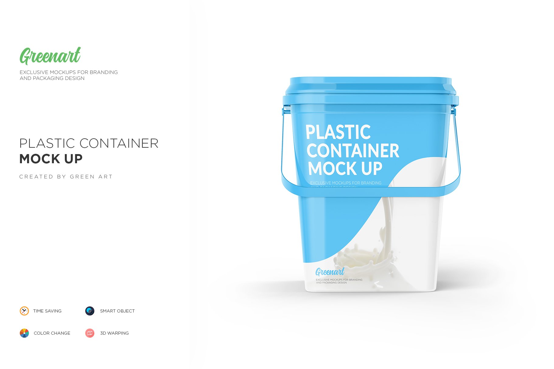 简约塑料容器外观设计贴图样机模板 Plastic Container Mockup_img_2