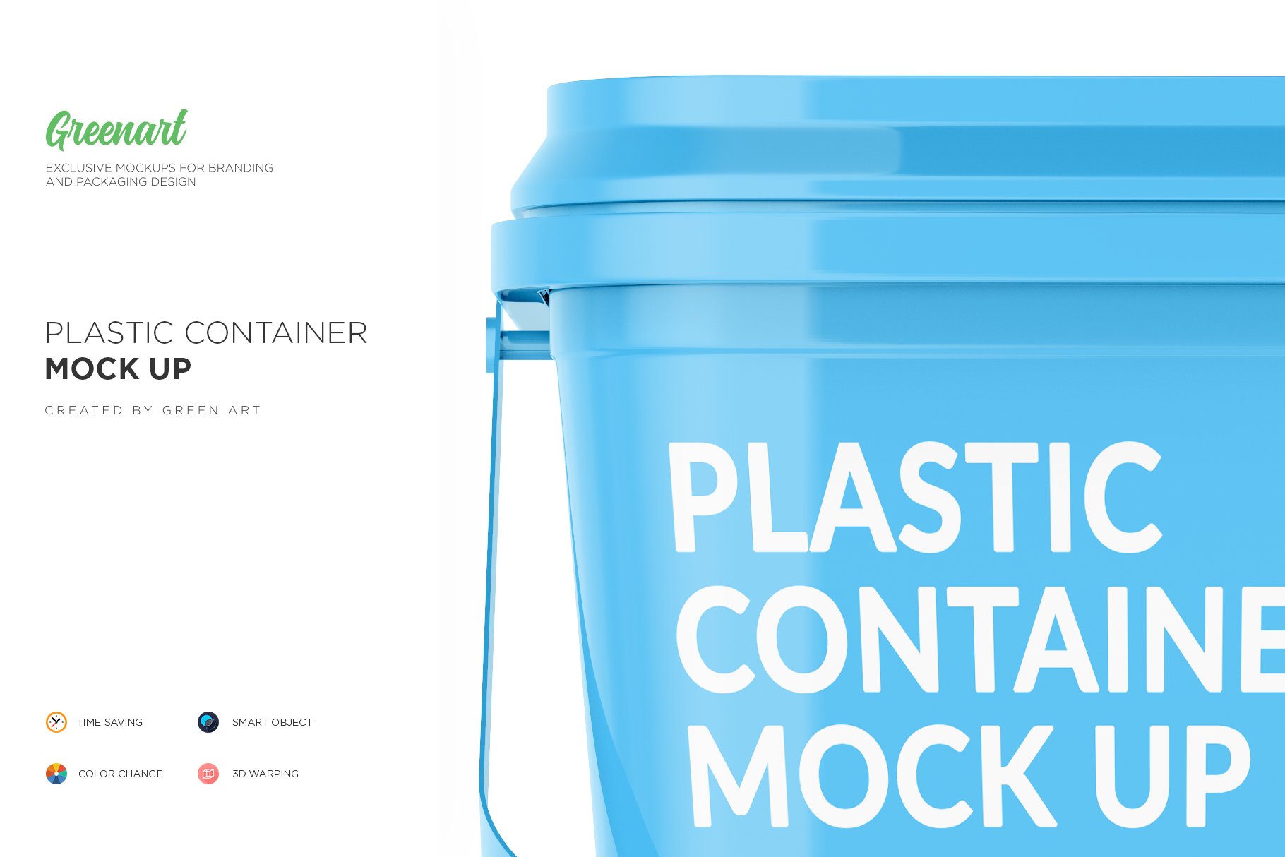 简约塑料容器外观设计贴图样机模板 Plastic Container Mockup_img_2