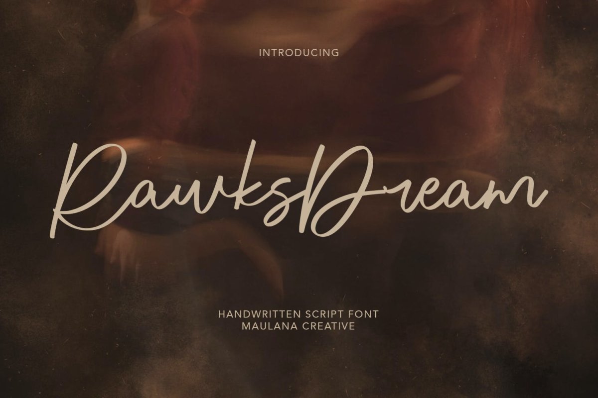 时尚书法风格标题社交媒体徽标logo设计手写英文字体素材 Rawks Dream Handwritten Script Font_img_2