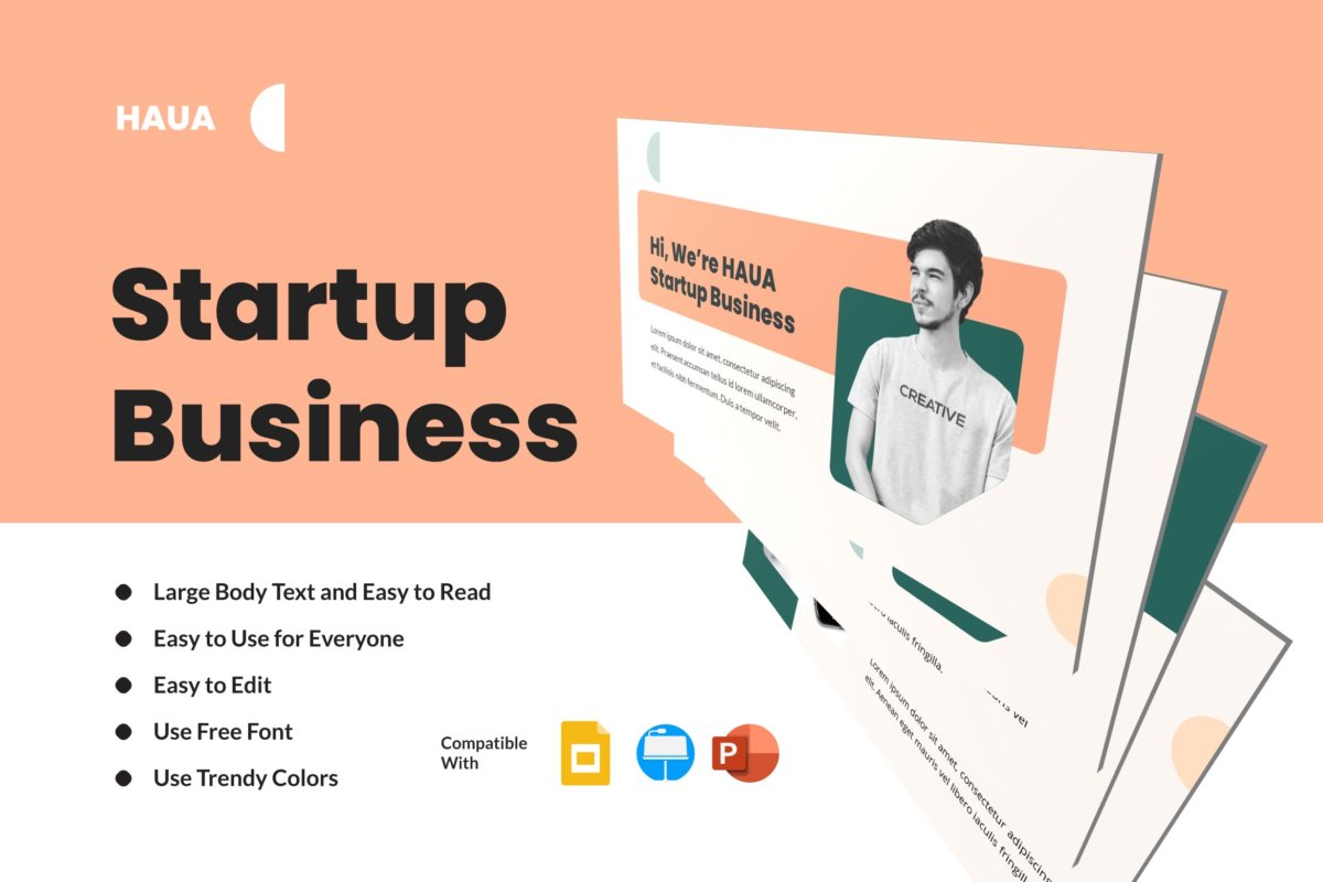 优雅简约企业营销策划提案简报设计ppt+keynote模板  HAUA - Startup Business Presentation Template_img_2