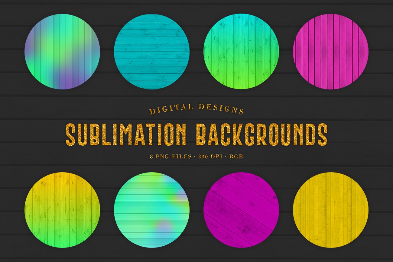 160款炫彩木制纹理PNG透明图片设计素材合集 160 Sublimation Backgrounds BUNDLE_img_2