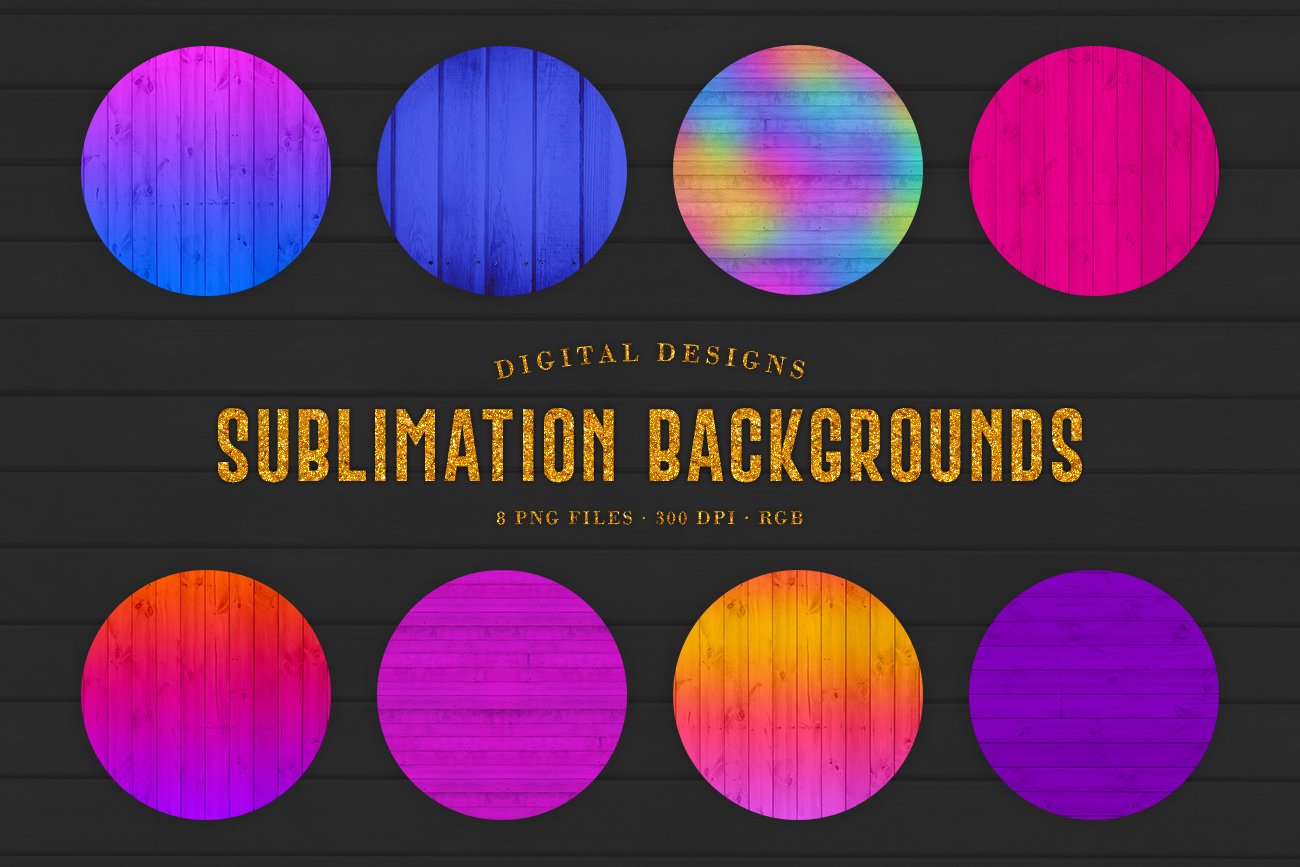 160款炫彩木制纹理PNG透明图片设计素材合集 160 Sublimation Backgrounds BUNDLE_img_2