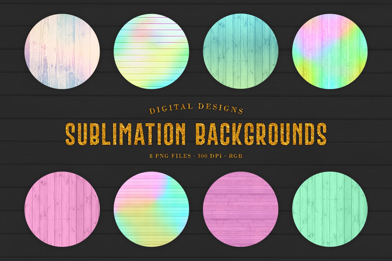 160款炫彩木制纹理PNG透明图片设计素材合集 160 Sublimation Backgrounds BUNDLE_img_2