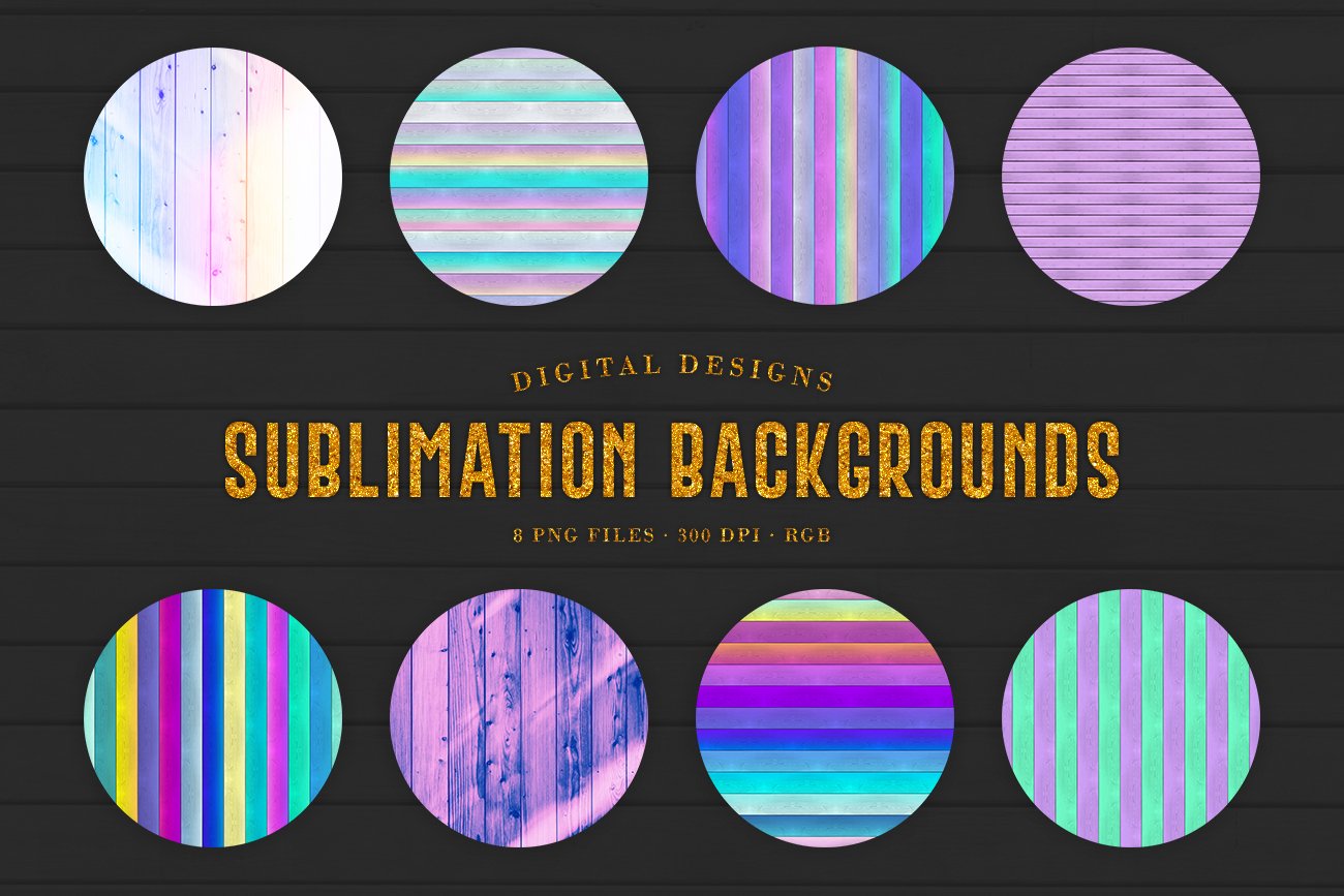 160款炫彩木制纹理PNG透明图片设计素材合集 160 Sublimation Backgrounds BUNDLE_img_2