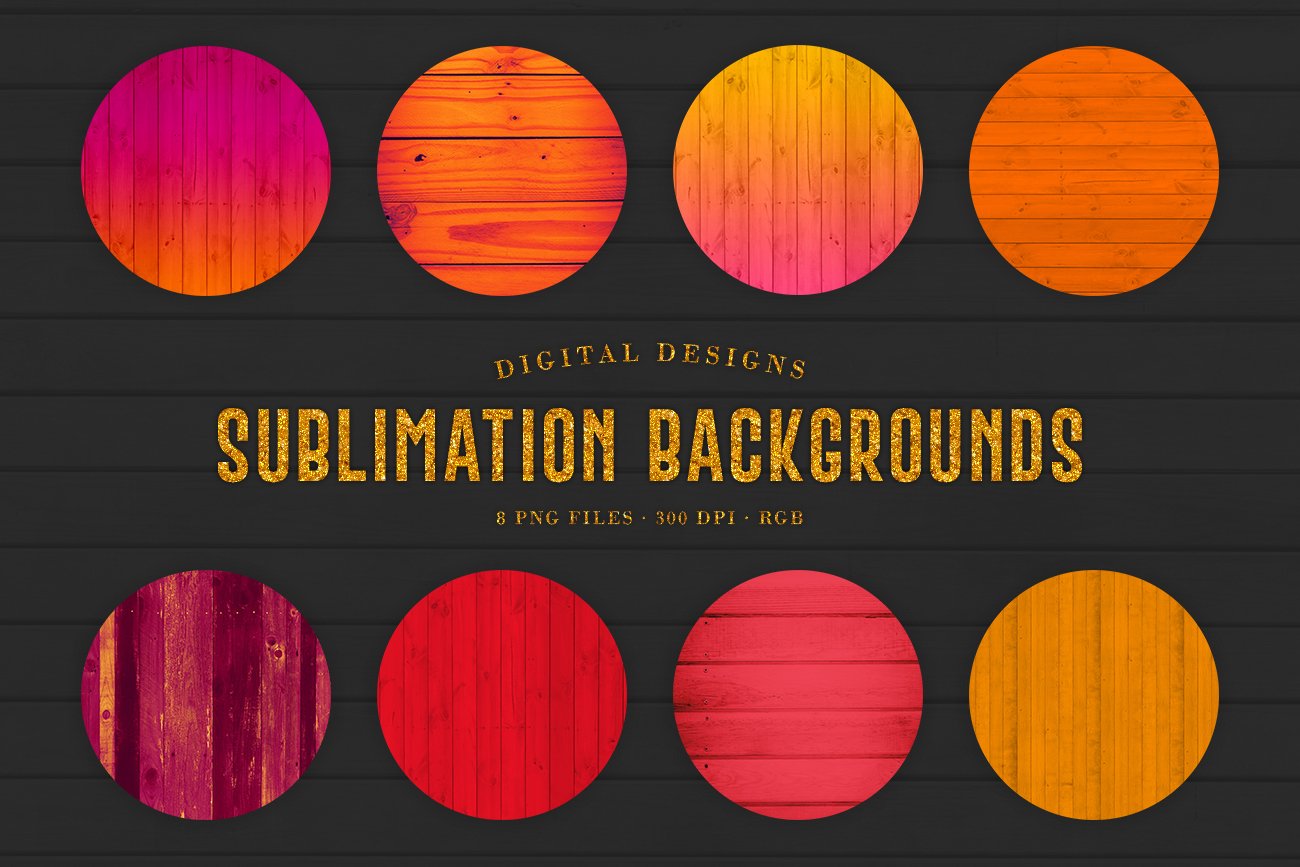 160款炫彩木制纹理PNG透明图片设计素材合集 160 Sublimation Backgrounds BUNDLE_img_2