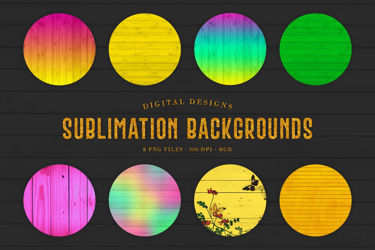 160款炫彩木制纹理PNG透明图片设计素材合集 160 Sublimation Backgrounds BUNDLE_img_2