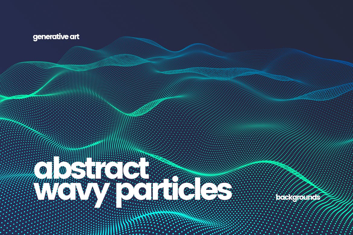 10个抽象粒子波浪背景海报底纹图片素材 Wavy Particles Backgrounds_img_2