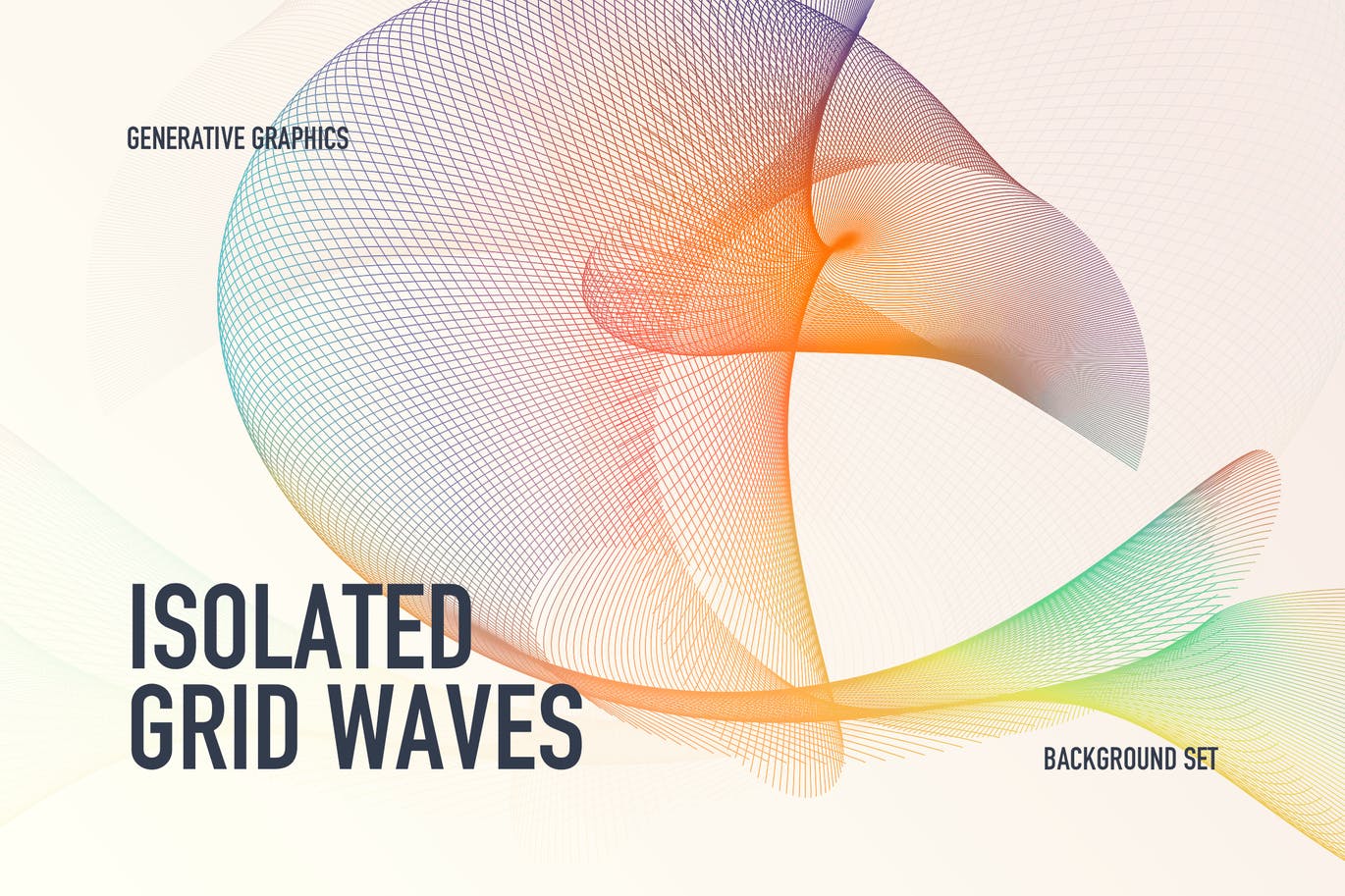 10个科技渐变波浪线条PNG透明图片素材 Isolated Grid Waves Backgrounds_img_2