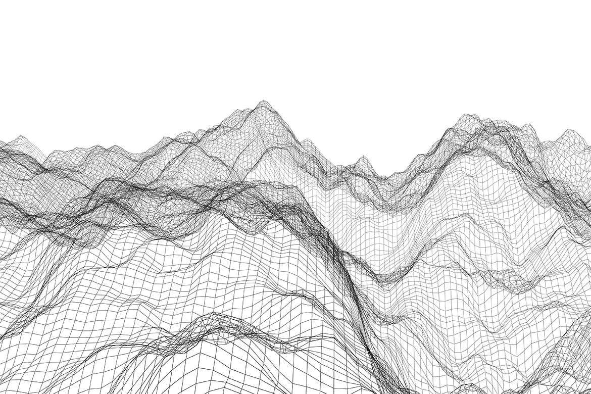 10款黑色流动波浪网格纹理海报设计背景图片合集 Wire Waves Background Set_img_2