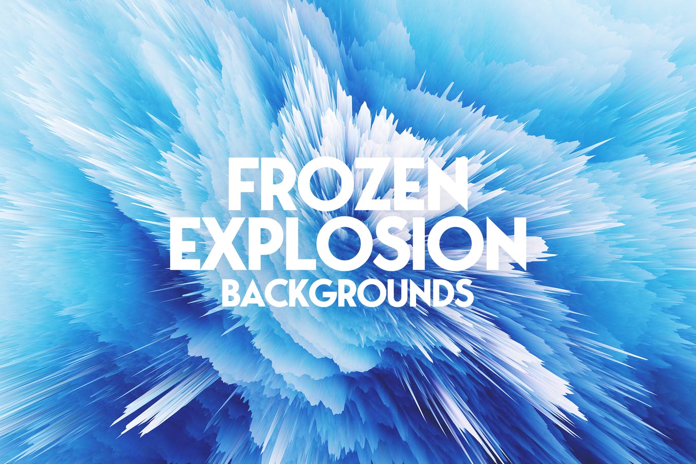 10种毛刺爆炸效果海报设计背景图片合集 Frozen Explosion Background Set_img_2