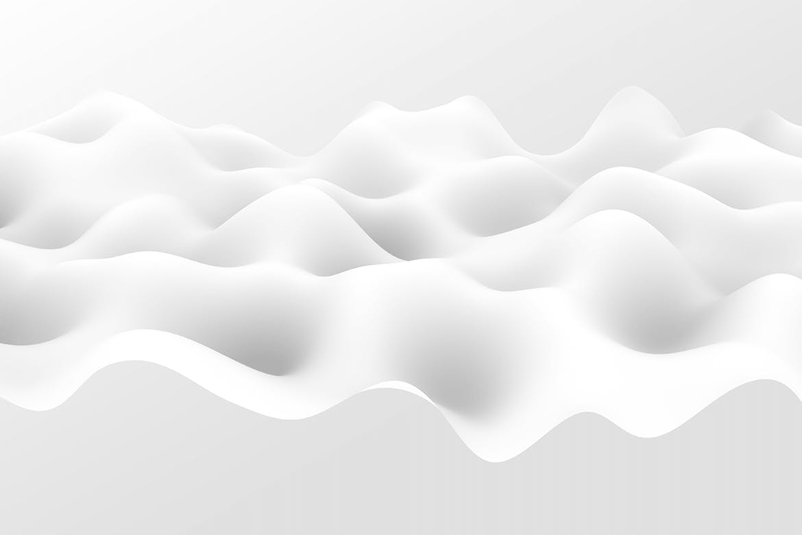 10个时尚白色波浪丝绸背景PNG透明图片素材 Soft White Waves Backgrounds Pack_img_2