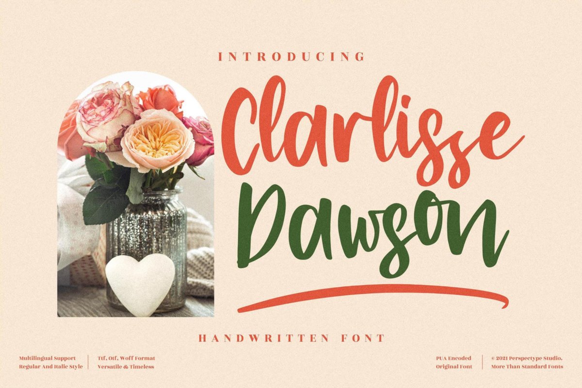 现代优雅杂志海报徽标logo设计手写英文字体素材 Clarlisse Dawson Handwritten LS_img_2